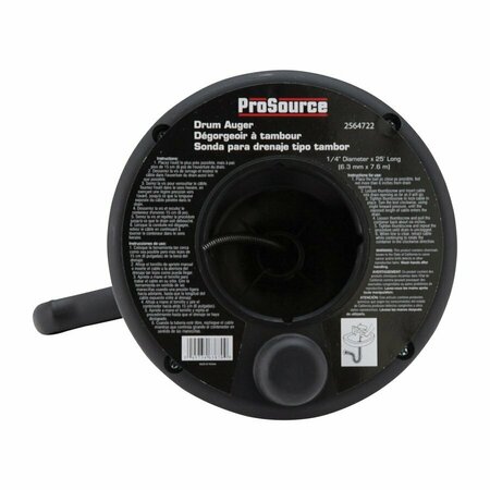 PROSOURCE Auger Drain Drum 1/4X25Ft Blk DA00003P-25